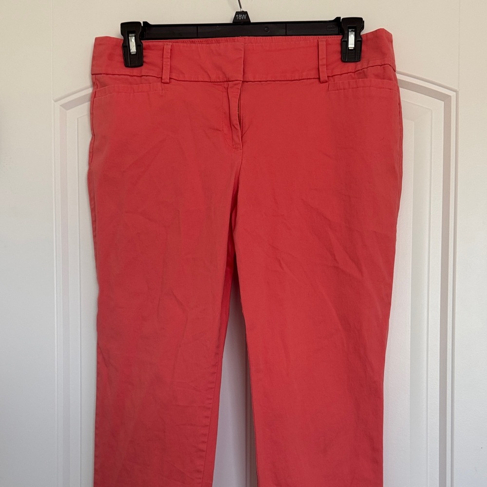 LOFT Vibrant Coral Ankle Pants